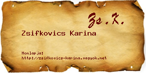 Zsifkovics Karina névjegykártya